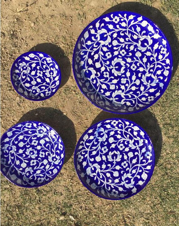 Blue Pottery Plates (set of 4)